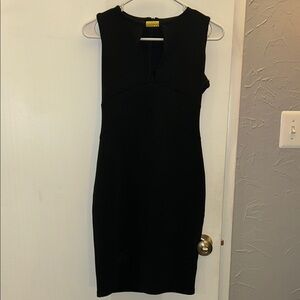 Kardashian Kollection Black Sheath Mini Dress V-Neck Sleeveless